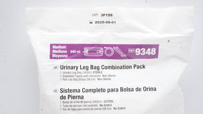 Hollister 9348 Urinary Leg Bag Combination Pack, Medium 540ml